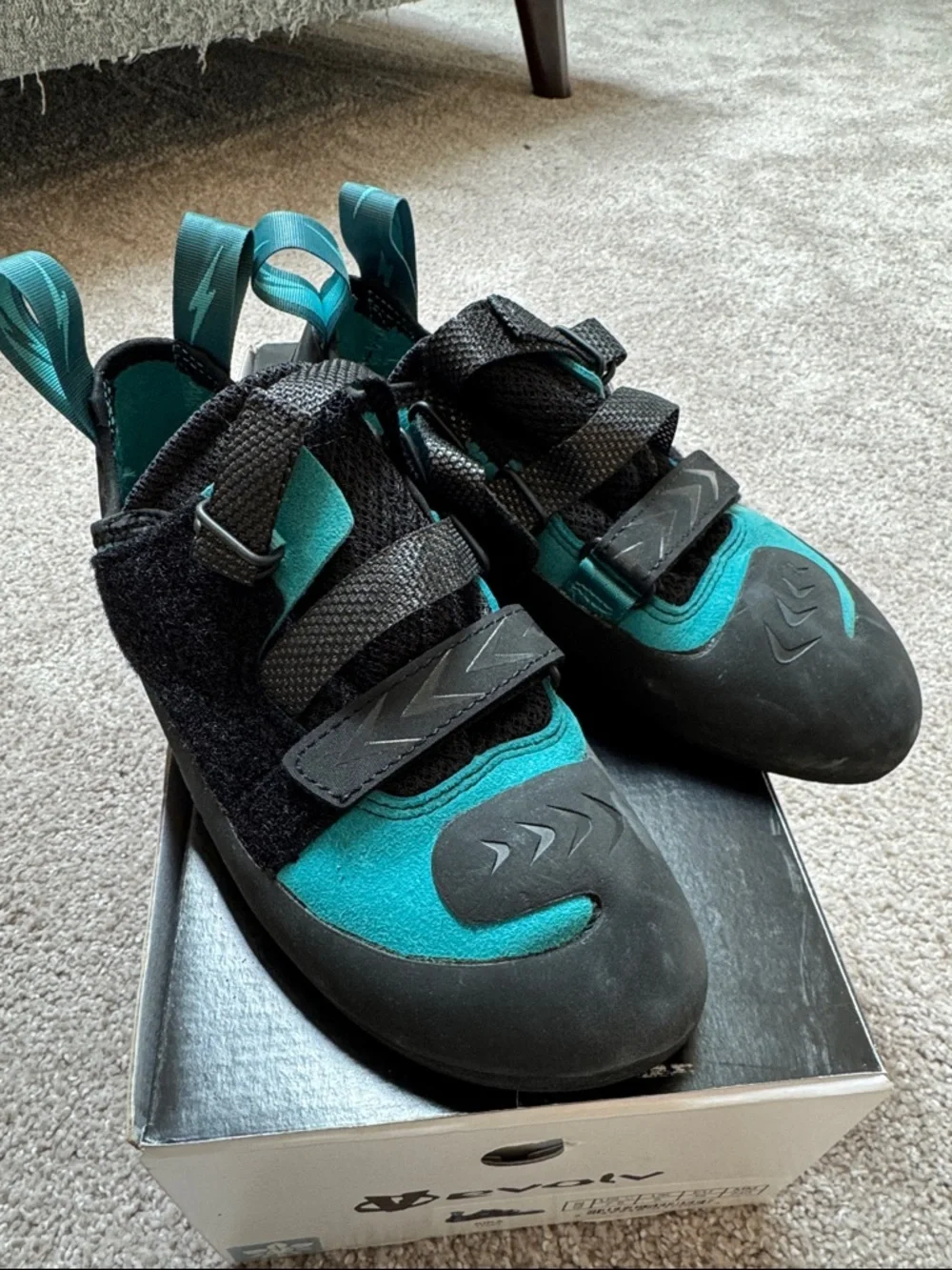 NEW Evolv Kira women’s climbing shoes teal 7.5 38 - Picture 4 of 7